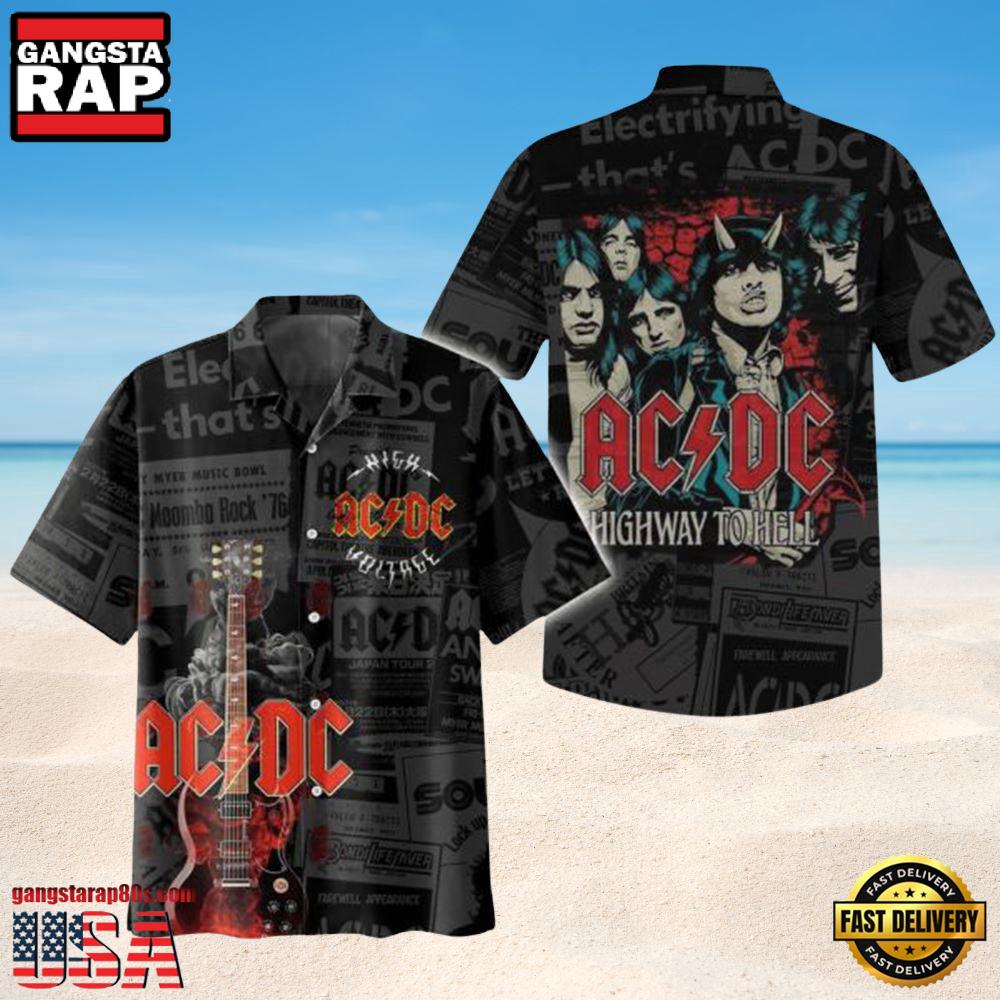 ACDC Rock Band High Voltage Legends Hawaiian Shirt ACDC Rock Band High Voltage Legends Hawaiian Shirt