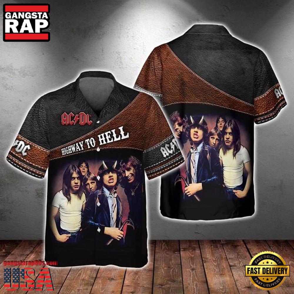 ACDC Rock Band Highway to Hell Classic Portrait Hawaiian Shirt ACDC Rock Band Highway to Hell Classic Portrait Hawaiian Shirt