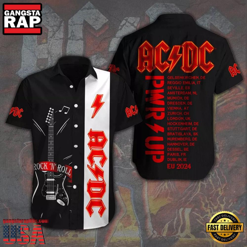 ACDC Rock Band Pwr Up World Tour 2024 Hawaiian Shirt -