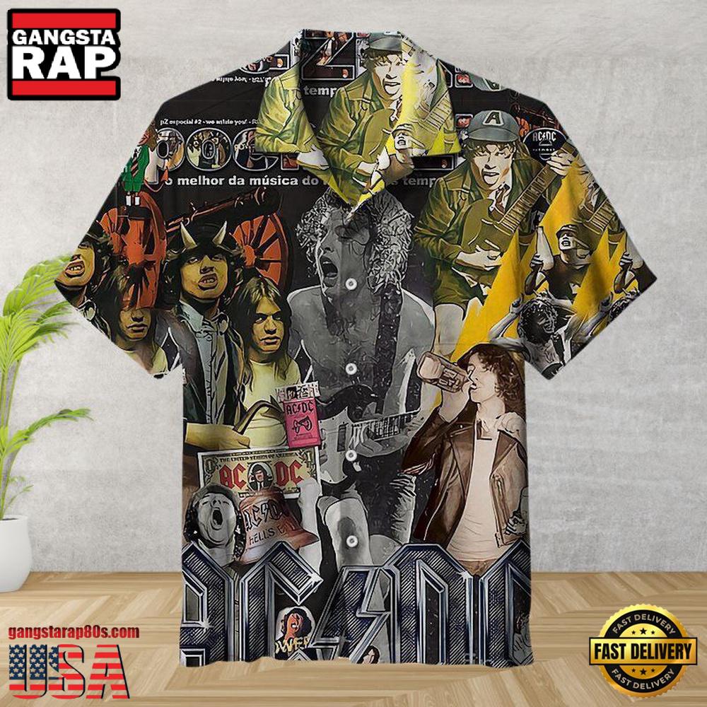 ACDC Rock Band Skull Bandana Hawaiian Shirt ACDC Rock Band Skull Bandana Hawaiian Shirt