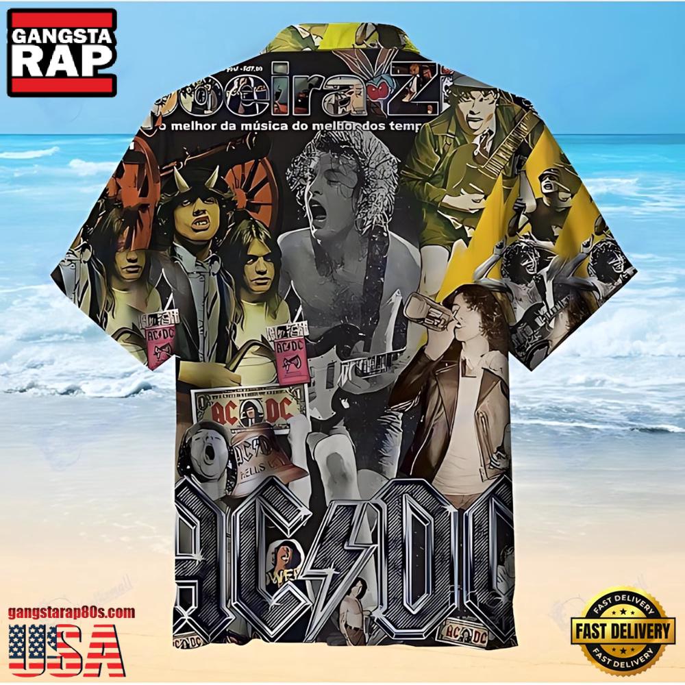 ACDC Rock Band Skull Bandana Hawaiian Shirt ACDC Rock Band Skull Bandana Hawaiian Shirt