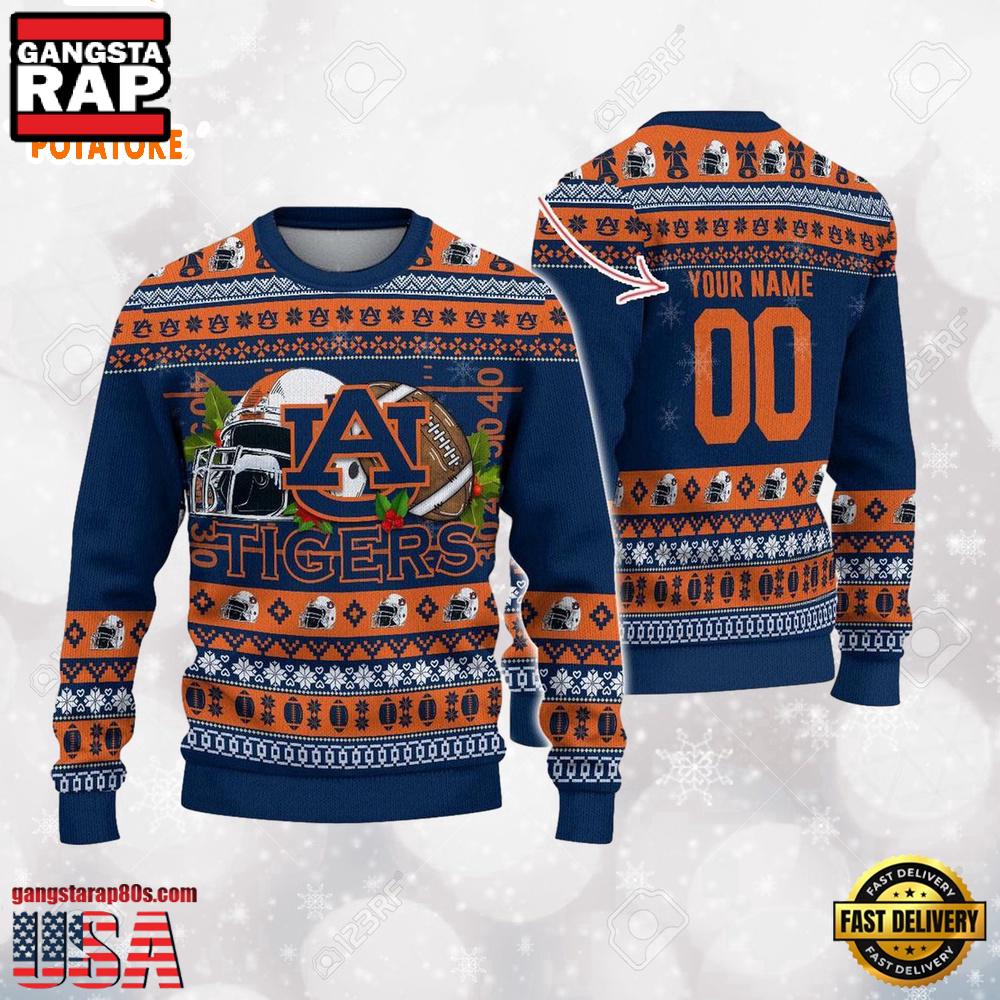 Personalized Auburn Tigers Logo Football NCAA Ugly Christmas Sweater Personalized Auburn Tigers Logo Football NCAA Ugly Christmas Sweater