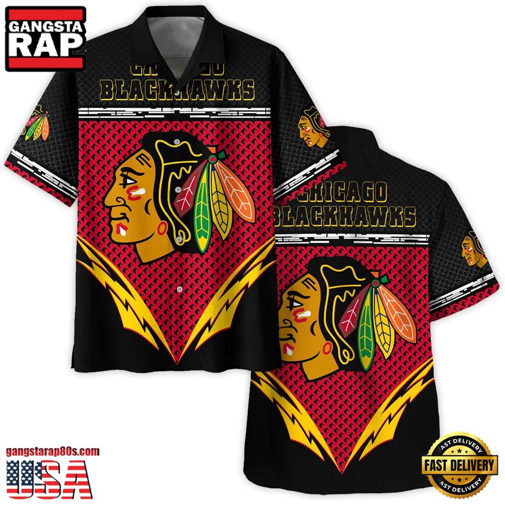 Chicago Blackhawks National Hockey League NHL Hawaiian Shirt Chicago Blackhawks National Hockey League NHL Hawaiian Shirt