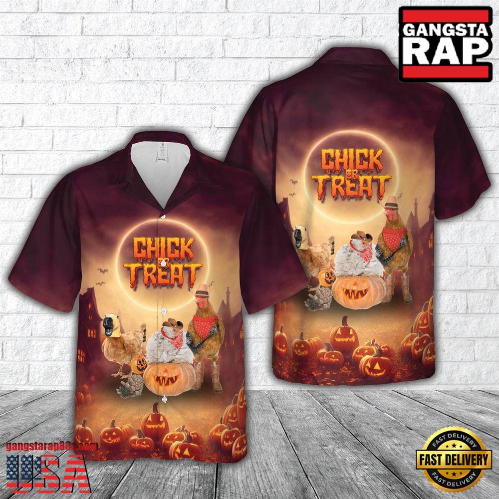 Chick Or Treat Halloween Chickens Hawaiian Shirt