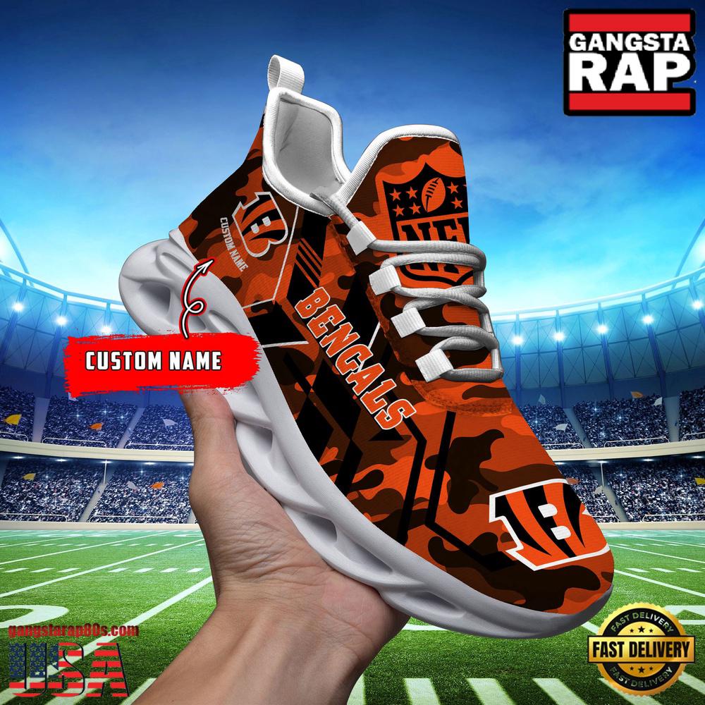 Custom Name Cincinnati Bengals NFL Sport Team Clunky Max Soul Shoes