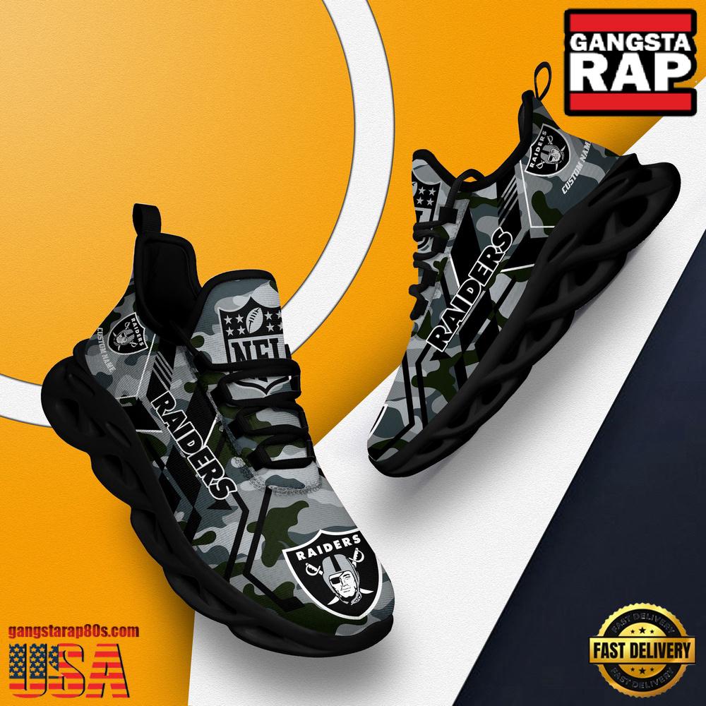 Personalized Las Vegas Raiders NFL Sport Team Clunky Max Soul Shoes Personalized Las Vegas Raiders NFL Sport Team Clunky Max Soul Shoes