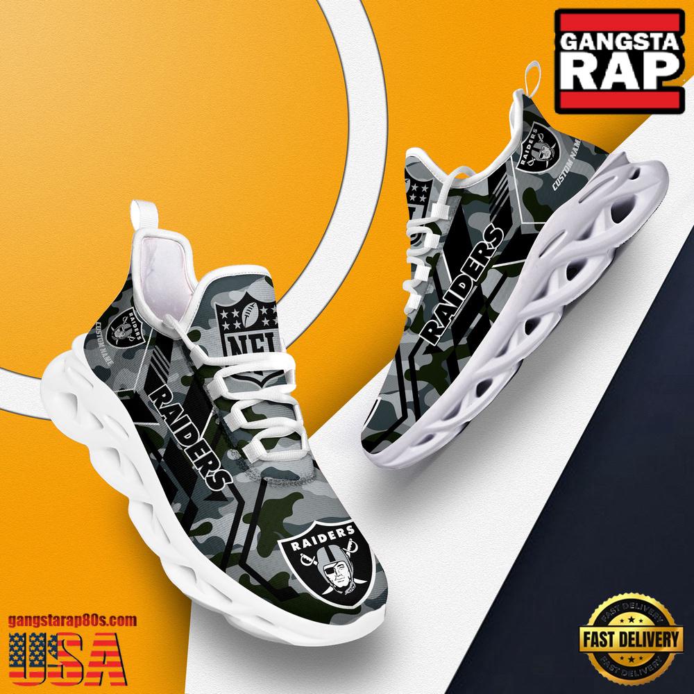 Personalized Las Vegas Raiders NFL Sport Team Clunky Max Soul Shoes Personalized Las Vegas Raiders NFL Sport Team Clunky Max Soul Shoes
