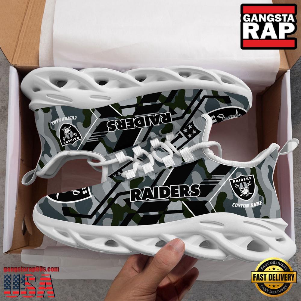 Personalized Las Vegas Raiders NFL Sport Team Clunky Max Soul Shoes Personalized Las Vegas Raiders NFL Sport Team Clunky Max Soul Shoes