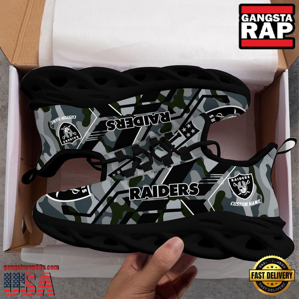 Personalized Las Vegas Raiders NFL Sport Team Clunky Max Soul Shoes Personalized Las Vegas Raiders NFL Sport Team Clunky Max Soul Shoes