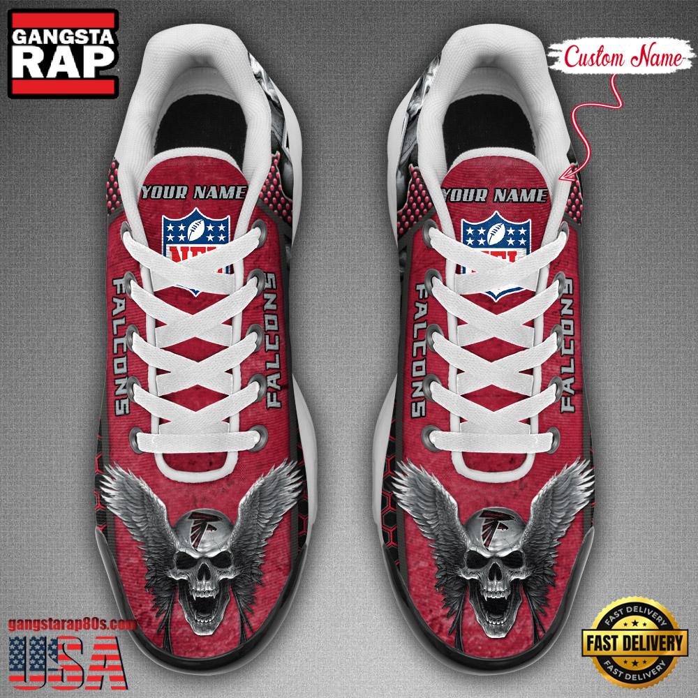 Custom Name NFL Atlanta Falcons Skull Air Max Plus Running Shoes For Men Women Custom Name NFL Atlanta Falcons Skull Air Max Plus Running Shoes For Men Women