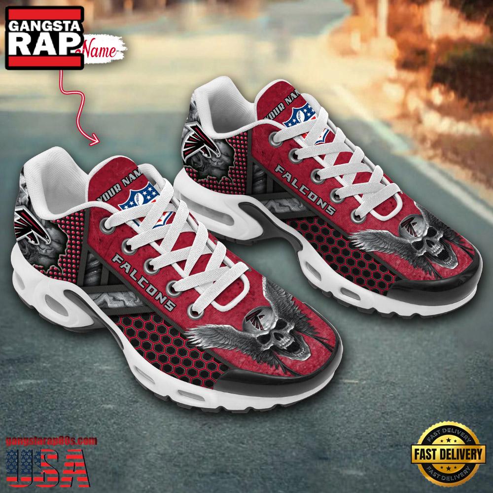 Custom Name NFL Atlanta Falcons Skull Air Max Plus Running Shoes For Men Women Custom Name NFL Atlanta Falcons Skull Air Max Plus Running Shoes For Men Women