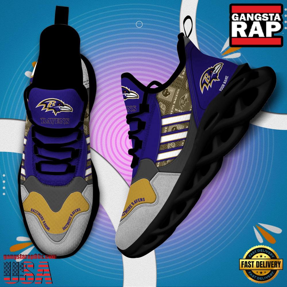 Personalized NFL Baltimore Ravens Clunky Sport Max Soul Shoes Personalized NFL Baltimore Ravens Clunky Sport Max Soul Shoes