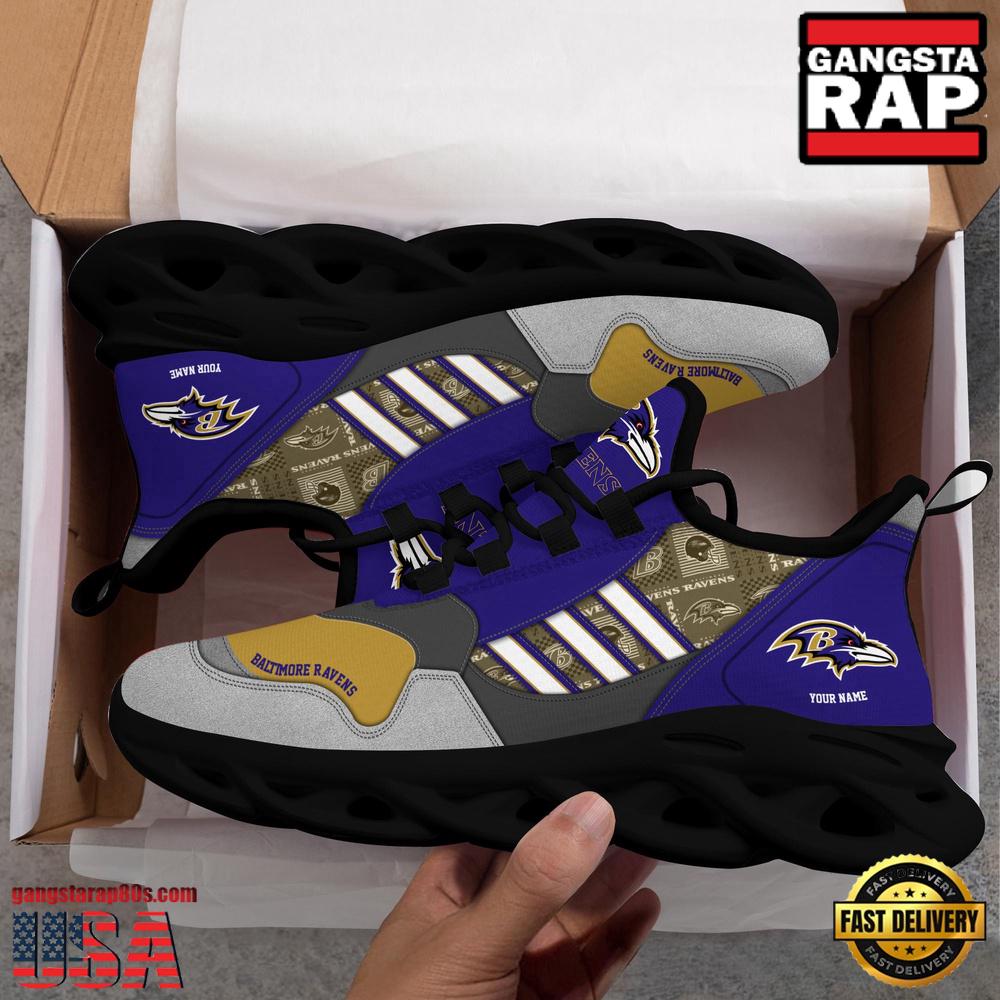 Personalized NFL Baltimore Ravens Clunky Sport Max Soul Shoes Personalized NFL Baltimore Ravens Clunky Sport Max Soul Shoes