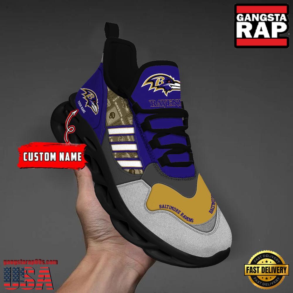 Personalized NFL Baltimore Ravens Clunky Sport Max Soul Shoes Personalized NFL Baltimore Ravens Clunky Sport Max Soul Shoes