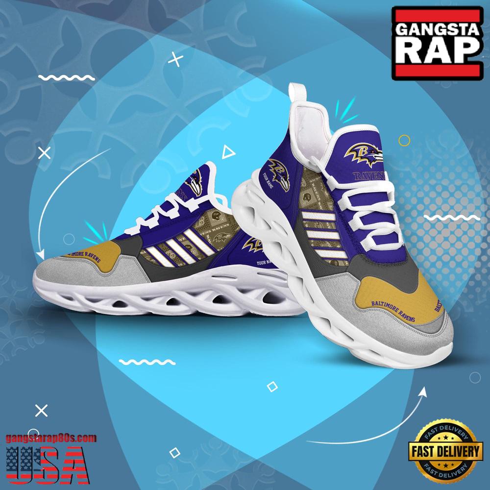 Personalized NFL Baltimore Ravens Clunky Sport Max Soul Shoes Personalized NFL Baltimore Ravens Clunky Sport Max Soul Shoes