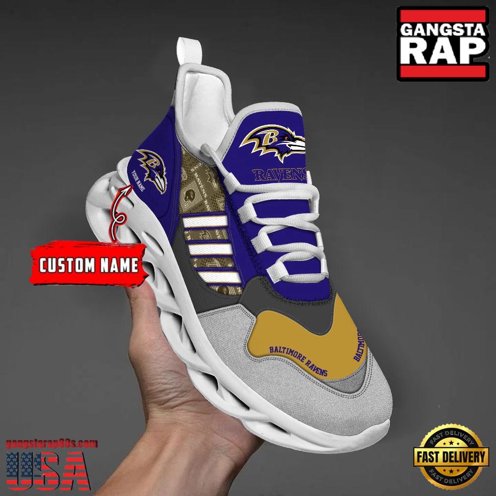 Personalized NFL Baltimore Ravens Clunky Sport Max Soul Shoes Personalized NFL Baltimore Ravens Clunky Sport Max Soul Shoes