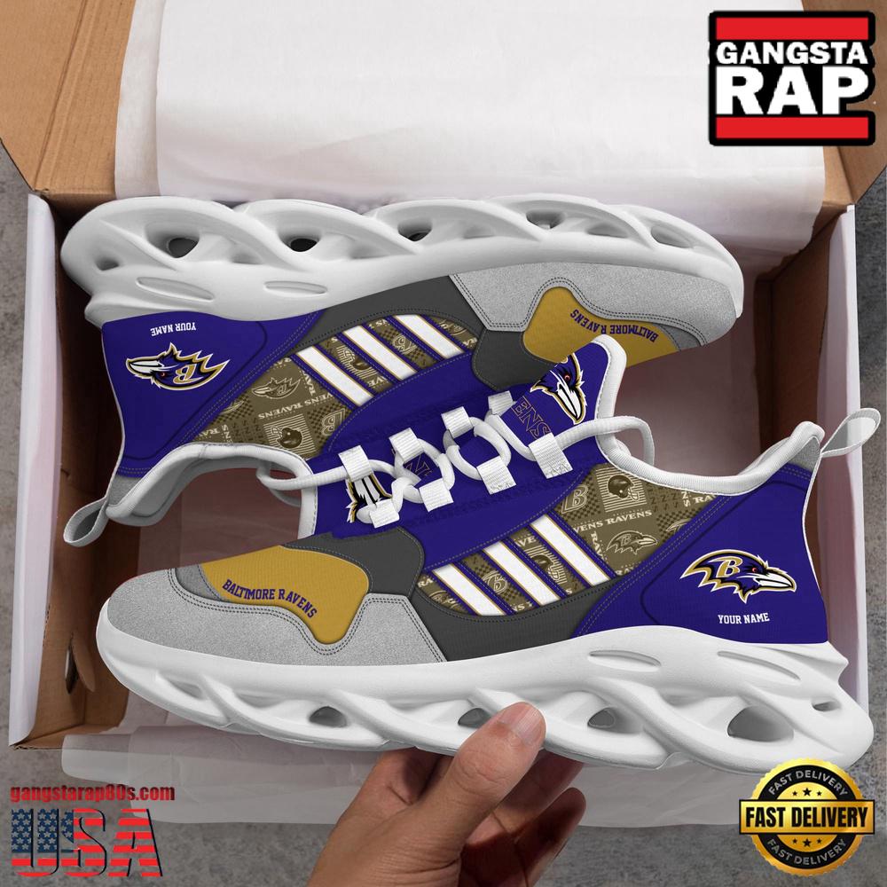 Personalized NFL Baltimore Ravens Clunky Sport Max Soul Shoes Personalized NFL Baltimore Ravens Clunky Sport Max Soul Shoes