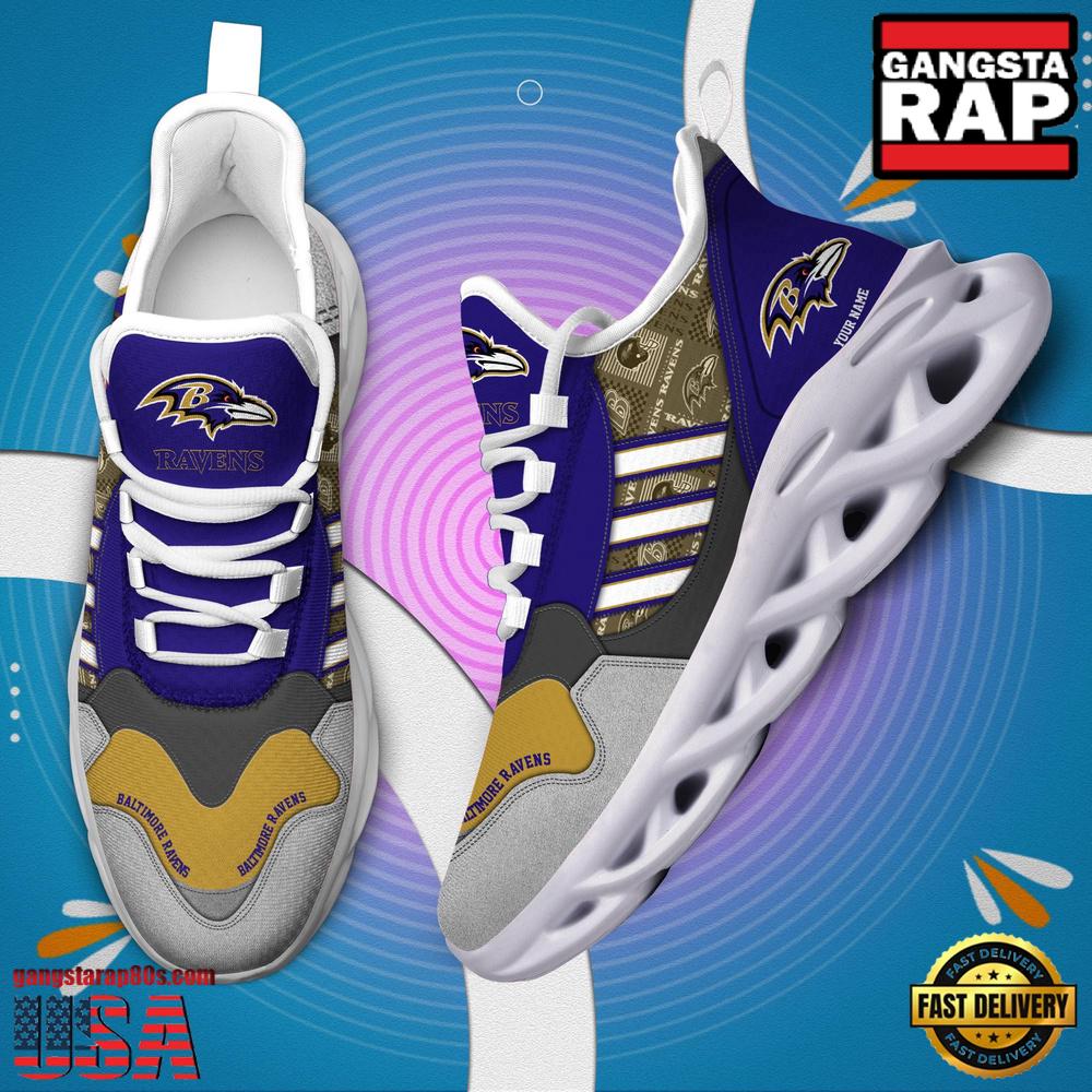 Personalized NFL Baltimore Ravens Clunky Sport Max Soul Shoes Personalized NFL Baltimore Ravens Clunky Sport Max Soul Shoes
