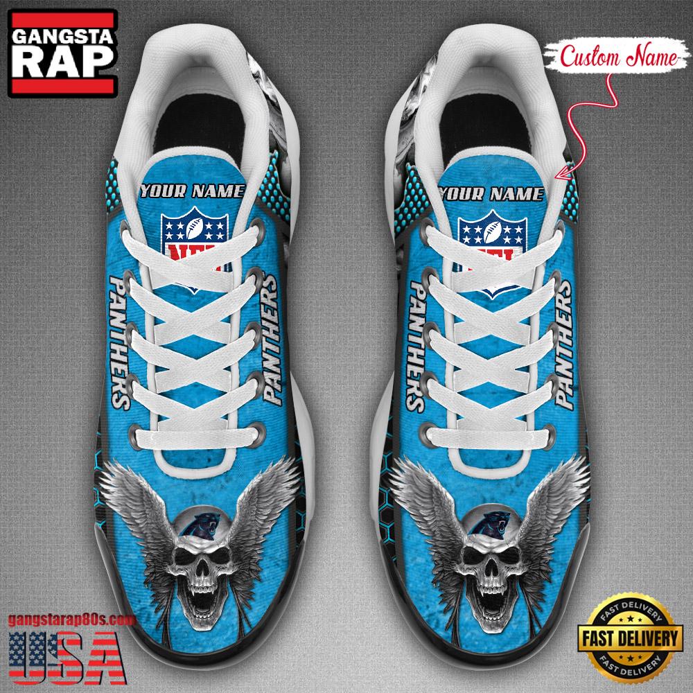 Custom Name NFL Carolina Panthers Skull Air Max Plus Running Shoes For Men Women Custom Name NFL Carolina Panthers Skull Air Max Plus Running Shoes For Men Women