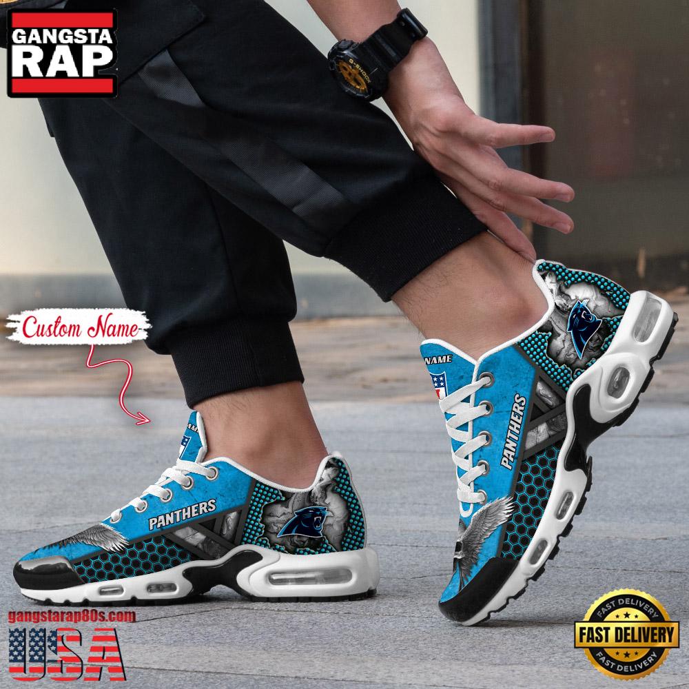 Custom Name NFL Carolina Panthers Skull Air Max Plus Running Shoes For Men Women Custom Name NFL Carolina Panthers Skull Air Max Plus Running Shoes For Men Women