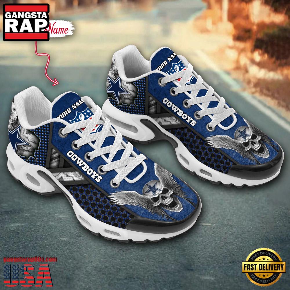 Custom Name NFL Dallas Cowboys Skull Air Max Plus Running Shoes For Men Women Custom Name NFL Dallas Cowboys Skull Air Max Plus Running Shoes For Men Women