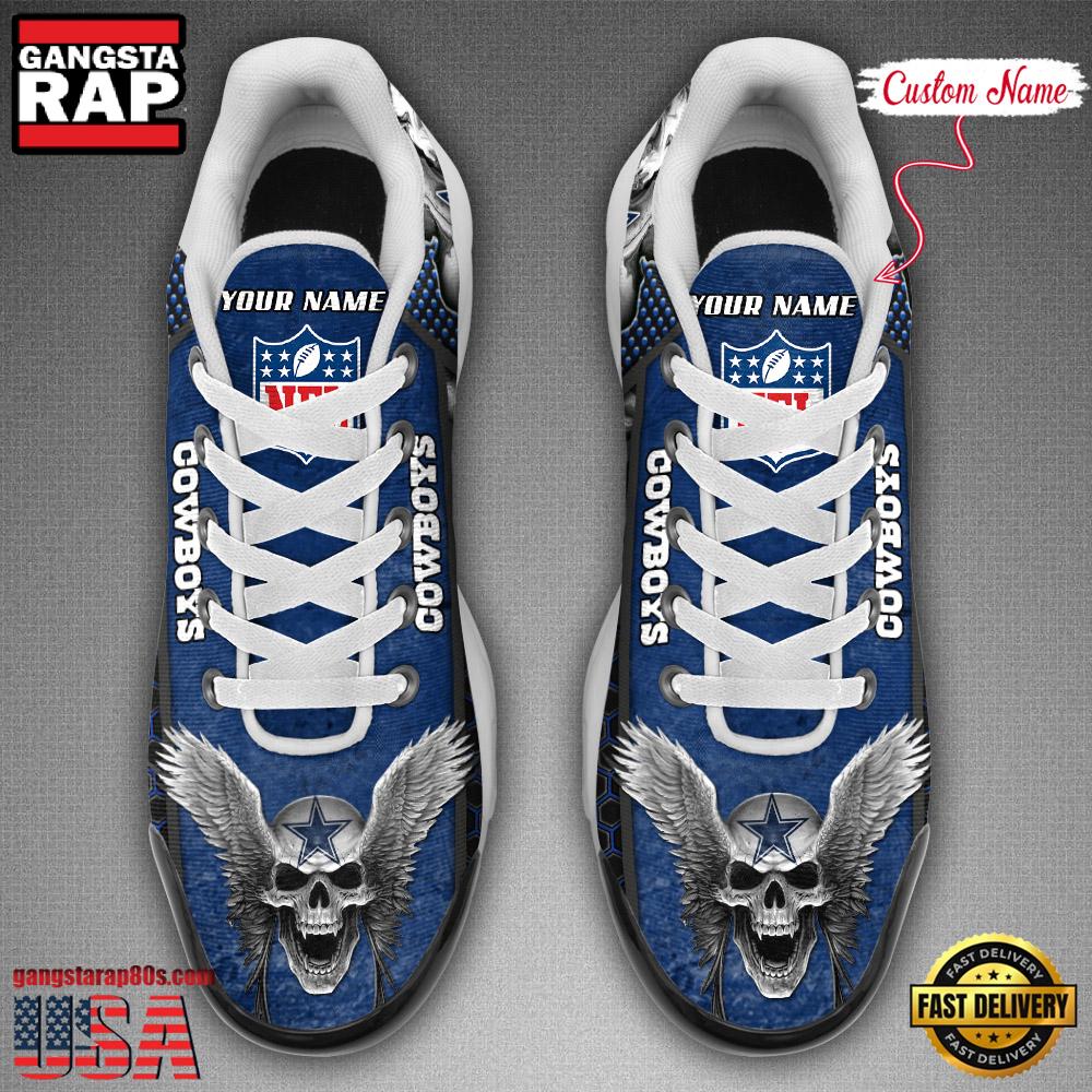Custom Name NFL Dallas Cowboys Skull Air Max Plus Running Shoes For Men Women Custom Name NFL Dallas Cowboys Skull Air Max Plus Running Shoes For Men Women
