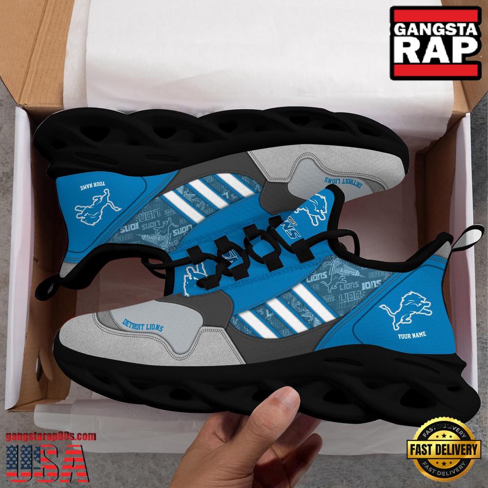 Custom Name NFL Detroit Lions Clunky Sport Max Soul Shoes