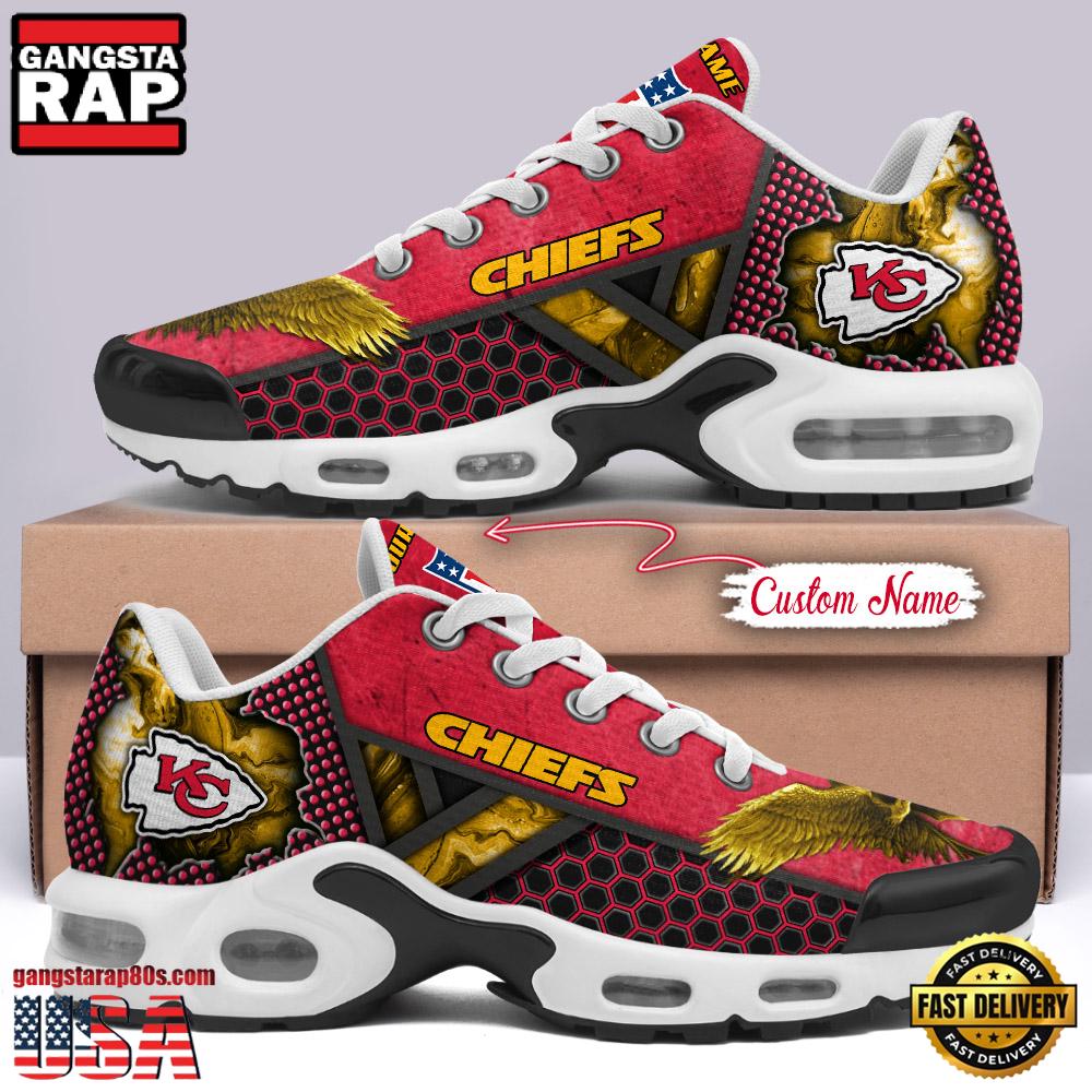 Custom Name NFL Kansas City Chiefs Skull Air Max Plus Running Shoes For Men Women Custom Name NFL Kansas City Chiefs Skull Air Max Plus Running Shoes For Men Women