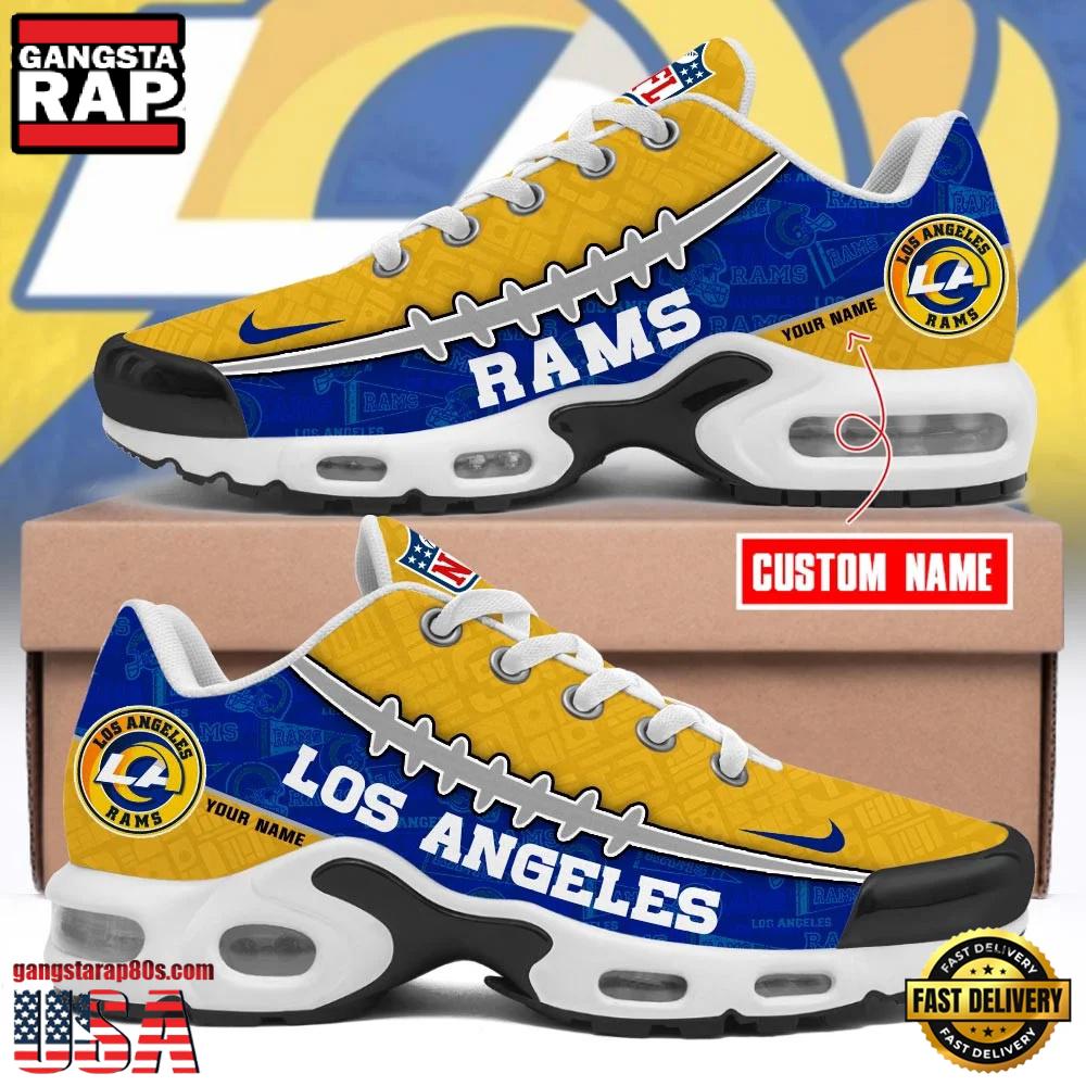 NFL Custom Name Los Angeles Rams Air Max Plus Running Shoes NFL Custom Name Los Angeles Rams Air Max Plus Running Shoes