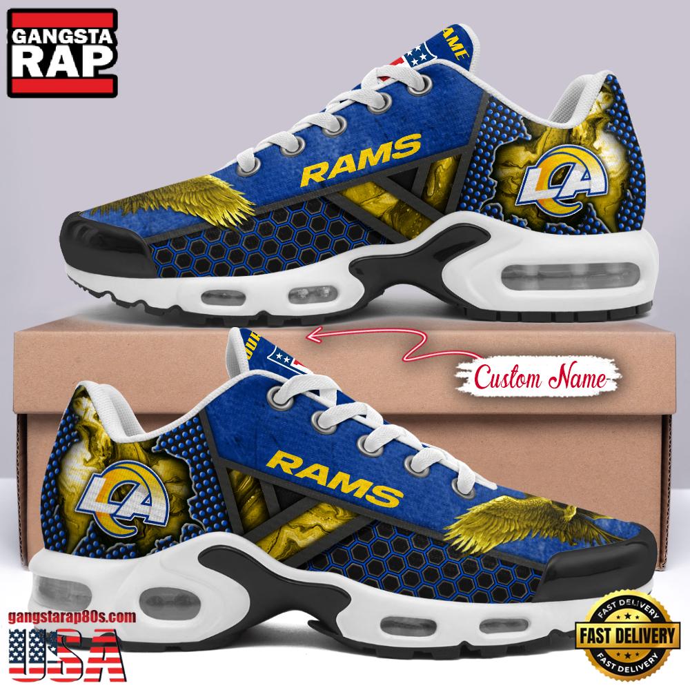 Custom Name NFL Los Angeles Rams Skull Air Max Plus Running Shoes For Men Women Custom Name NFL Los Angeles Rams Skull Air Max Plus Running Shoes For Men Women