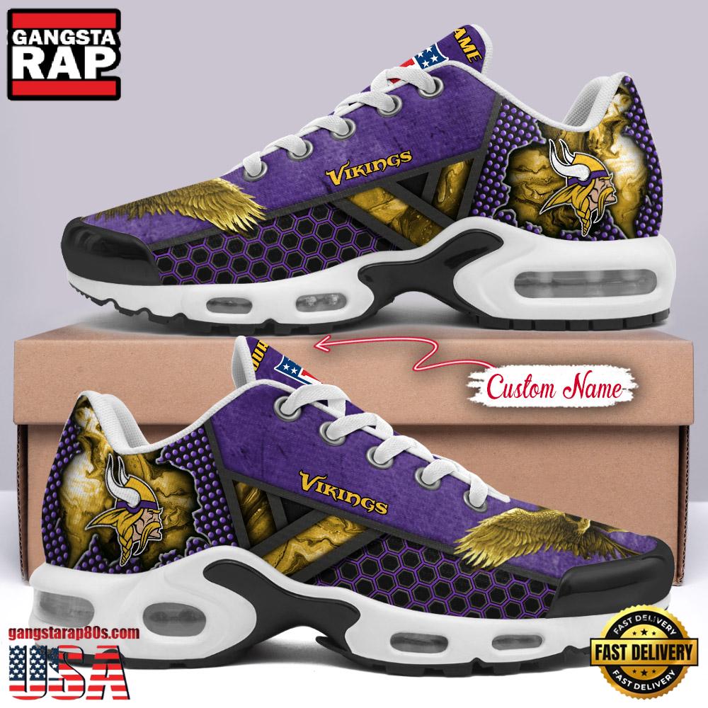 Custom Name NFL Minnesota Vikings Skull Air Max Plus Running Shoes For Men Women Custom Name NFL Minnesota Vikings Skull Air Max Plus Running Shoes For Men Women