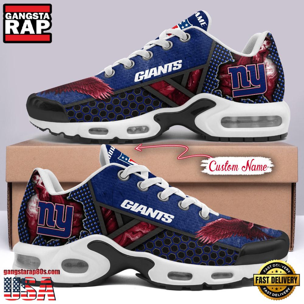 Custom Name NFL New York Giants Skull Air Max Plus Running Shoes For Men Women Custom Name NFL New York Giants Skull Air Max Plus Running Shoes For Men Women