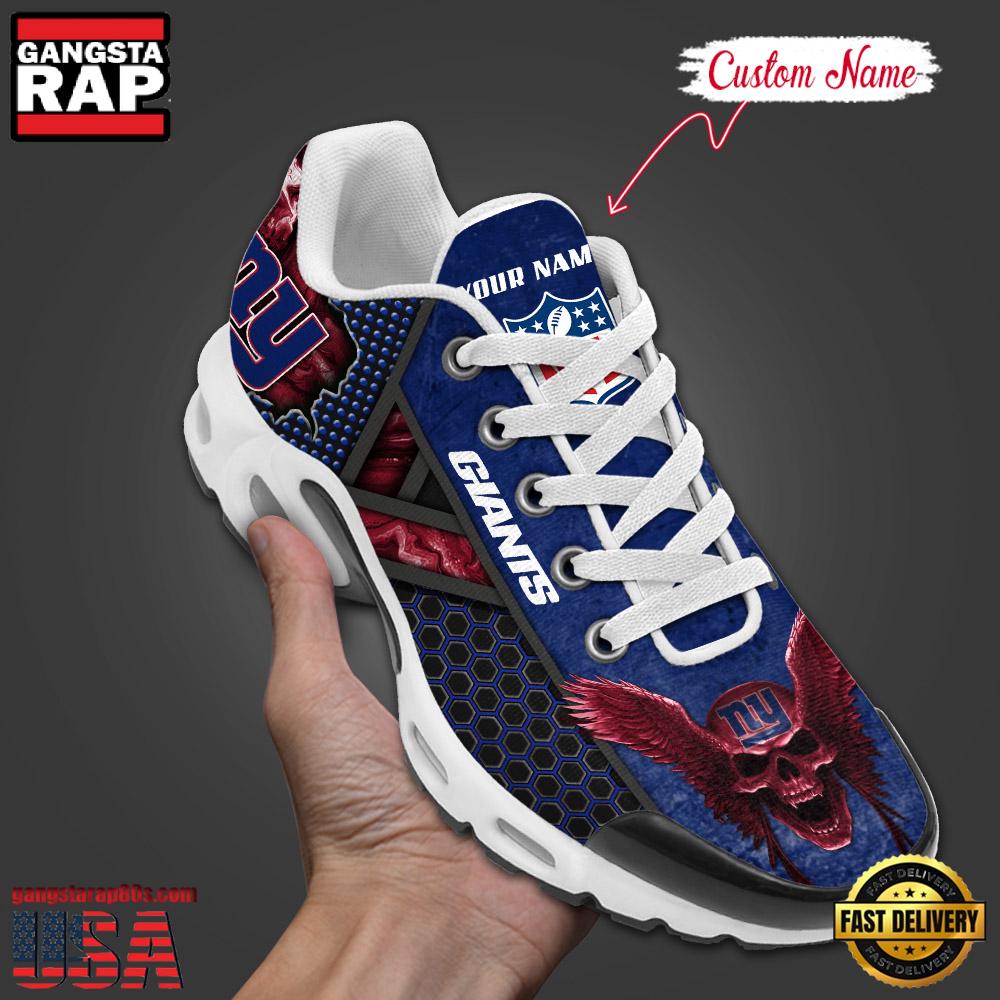 Custom Name NFL New York Giants Skull Air Max Plus Running Shoes For Men Women Custom Name NFL New York Giants Skull Air Max Plus Running Shoes For Men Women