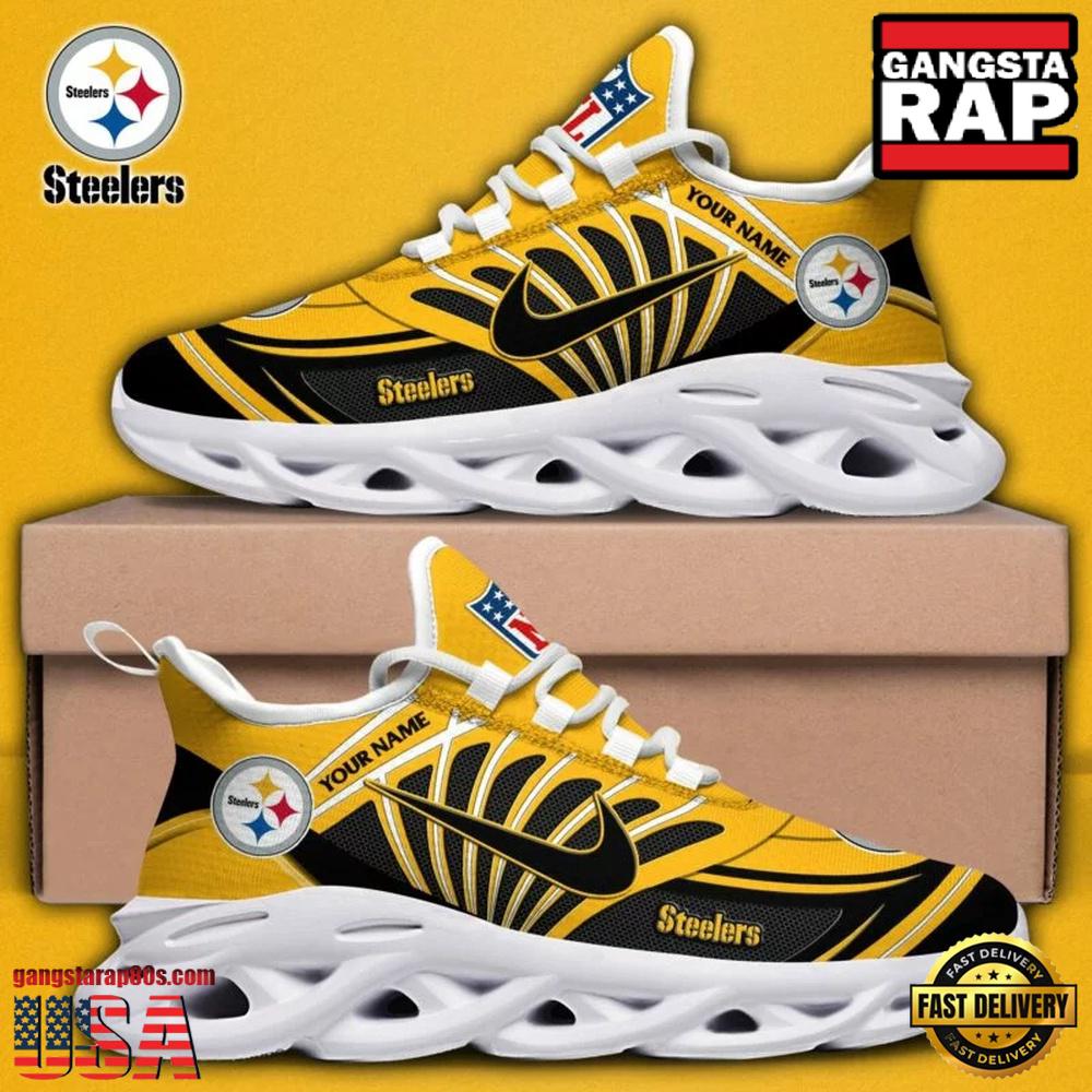 Personalized NFL Pittsburgh Steelers Team Logo Max Soul Shoes Personalized NFL Pittsburgh Steelers Team Logo Max Soul Shoes
