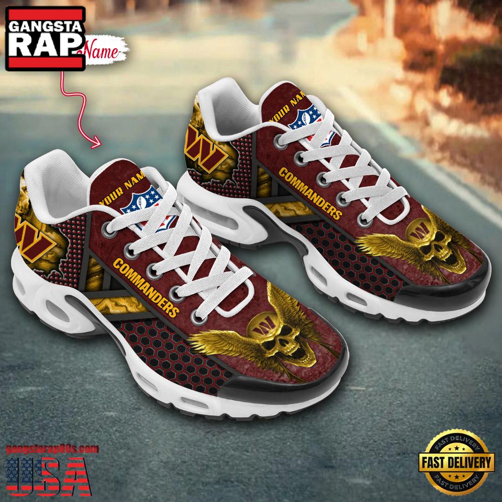 Custom Name NFL Washington commanders Skull Air Max Plus Running Shoes For Men Women Custom Name NFL Washington commanders Skull Air Max Plus Running Shoes For Men Women
