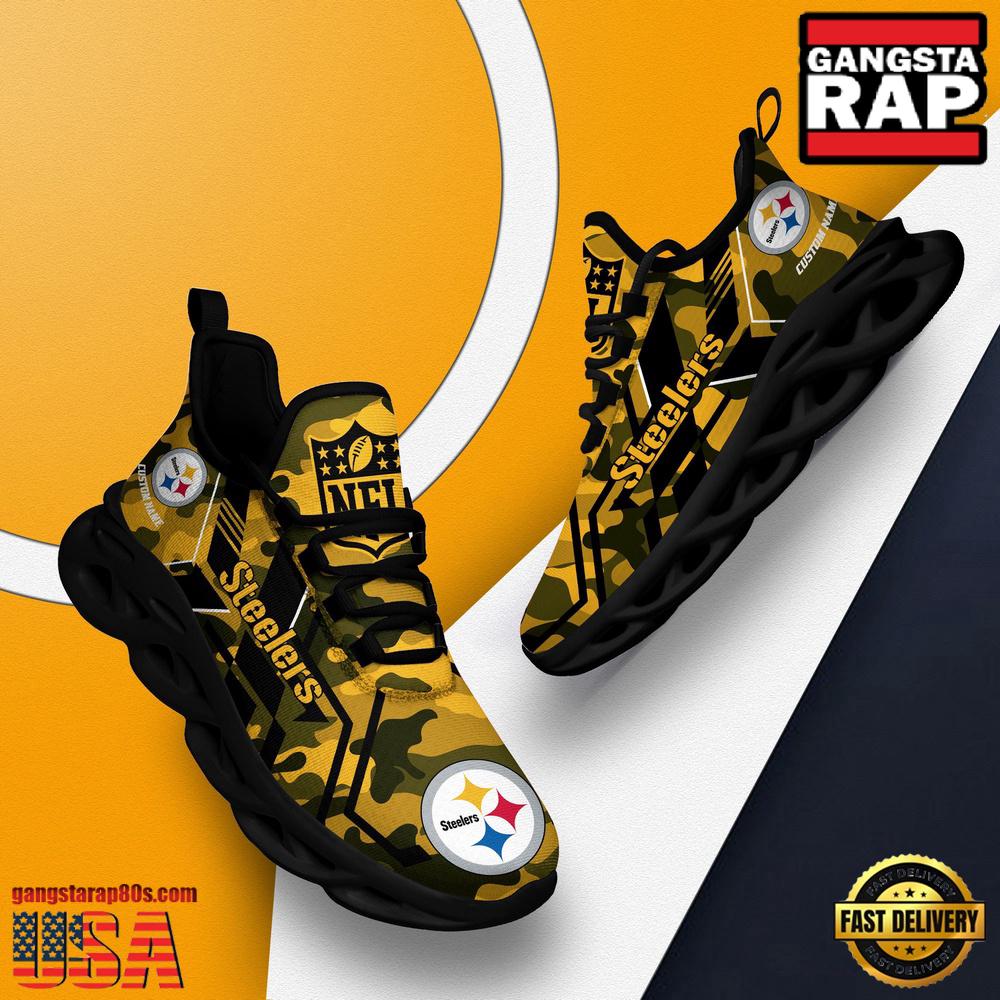 Personalized Pittsburgh Steelers NFL Sport Team Clunky Max Soul Shoes Personalized Pittsburgh Steelers NFL Sport Team Clunky Max Soul Shoes