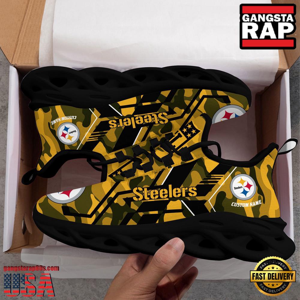 Personalized Pittsburgh Steelers NFL Sport Team Clunky Max Soul Shoes Personalized Pittsburgh Steelers NFL Sport Team Clunky Max Soul Shoes