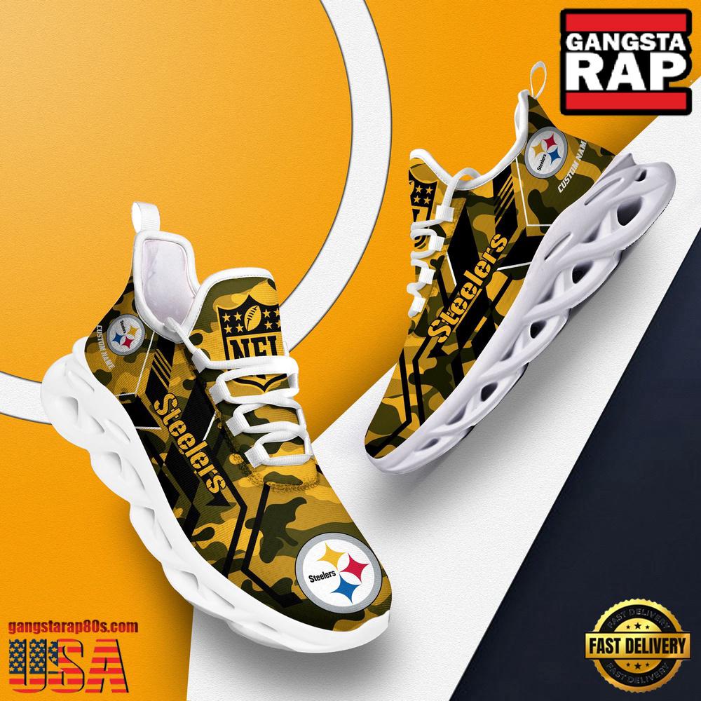 Personalized Pittsburgh Steelers NFL Sport Team Clunky Max Soul Shoes Personalized Pittsburgh Steelers NFL Sport Team Clunky Max Soul Shoes