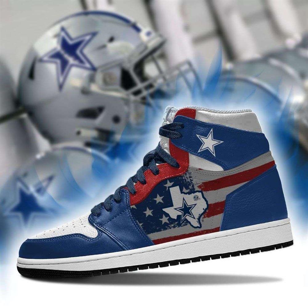 Dallas Cowboys NFL Texas Flag JD1 Boot Sneakers Shoes