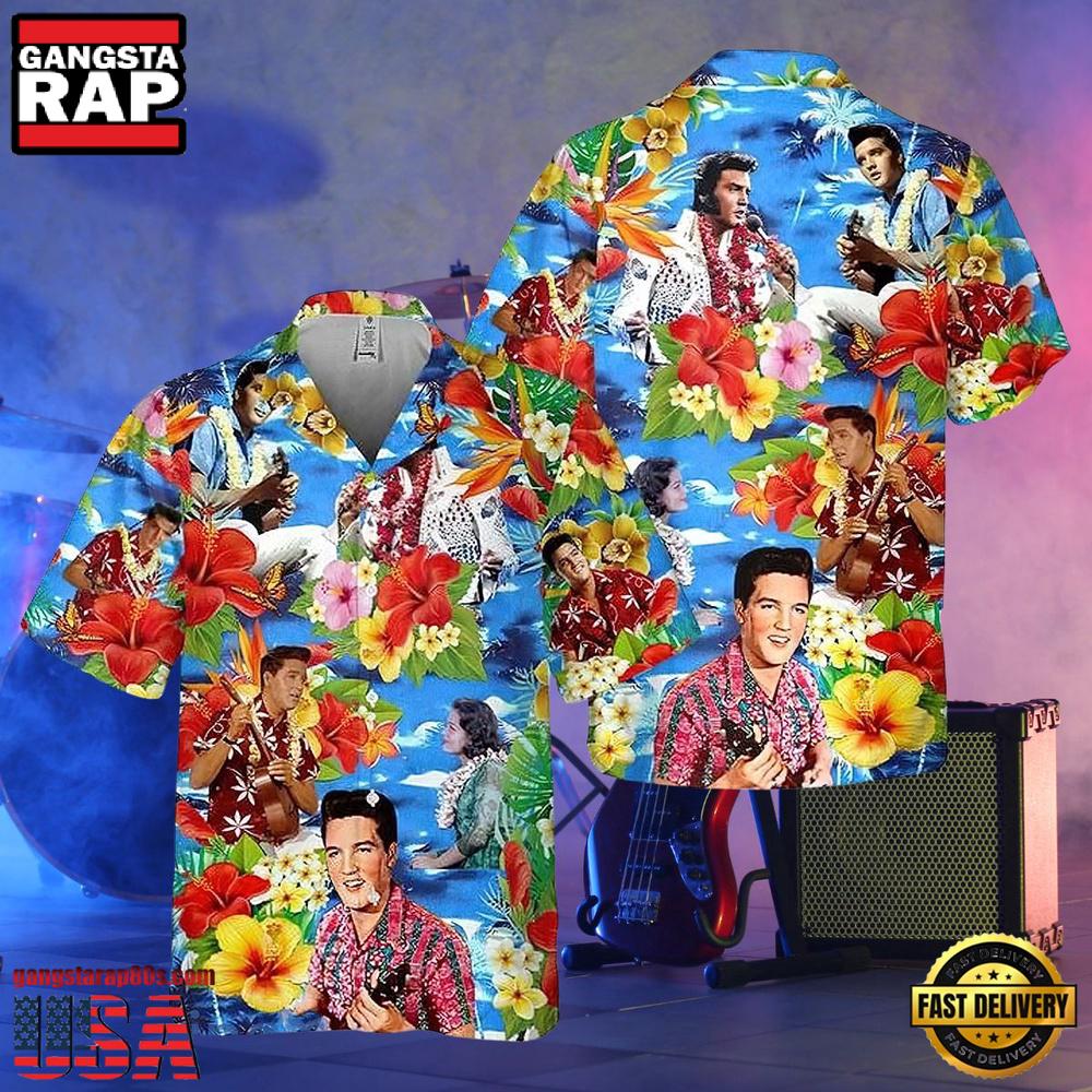 Elvis Presley Colorful Unisex Hawaiian Shirt
