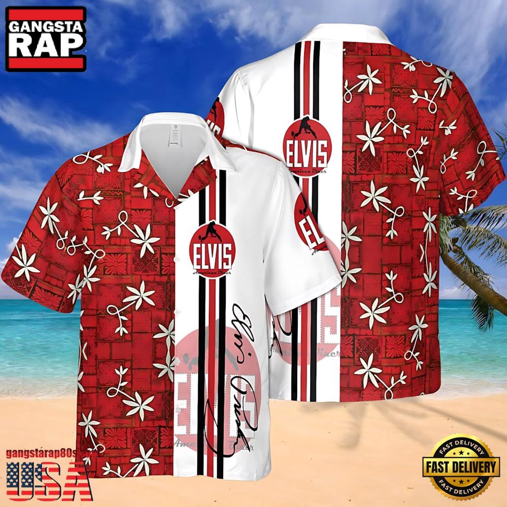Elvis Presley Red Starburst Aloha Unisex Hawaiian Shirt