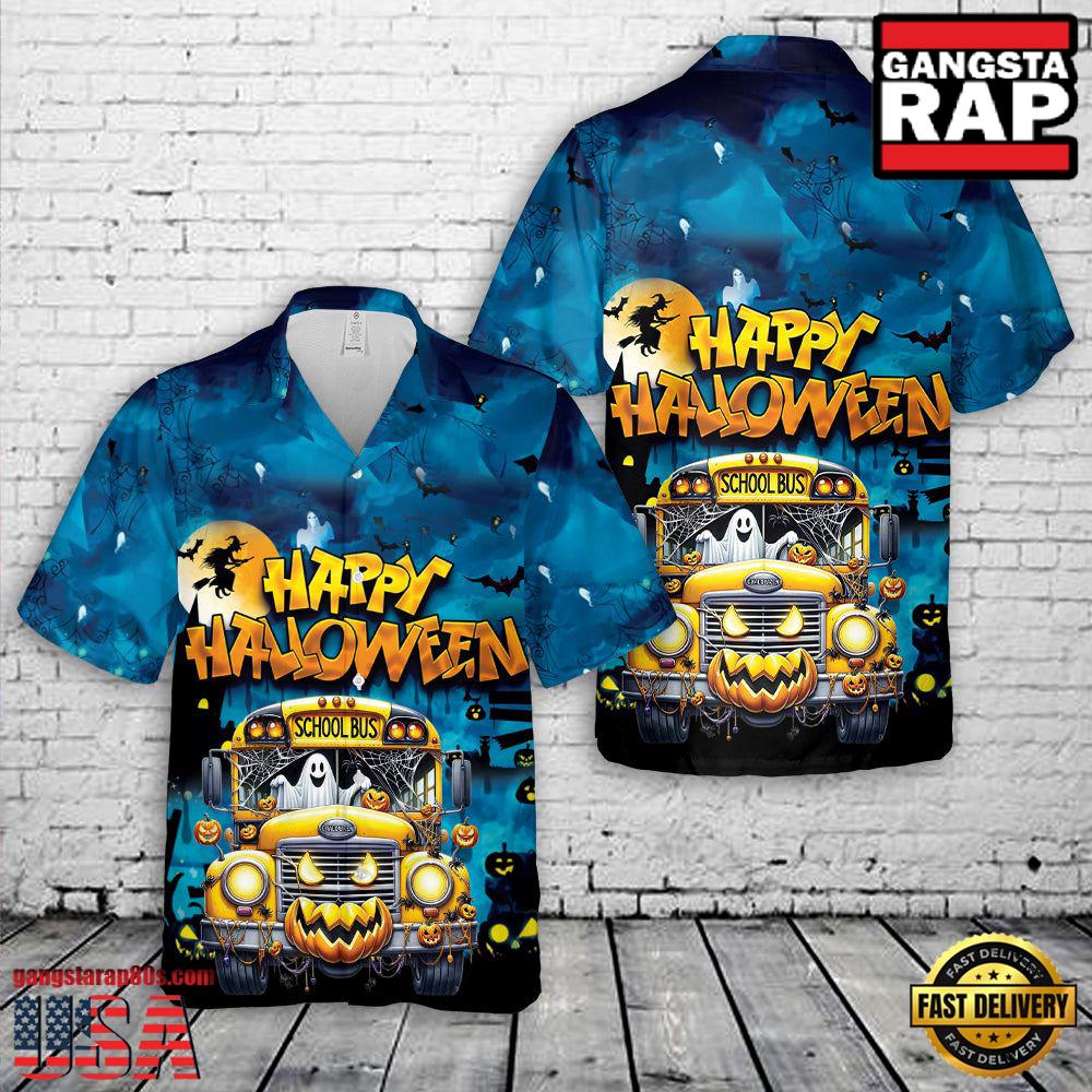 Halloween School Bus Hawaiian Shirt For Mens And Women Halloween School Bus Hawaiian Shirt For Mens And Women