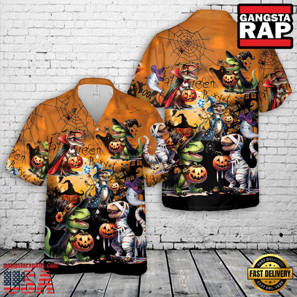 Halloween T-Rex Hawaiian Shirt For Mens And Women Halloween T-Rex Hawaiian Shirt For Mens And Women