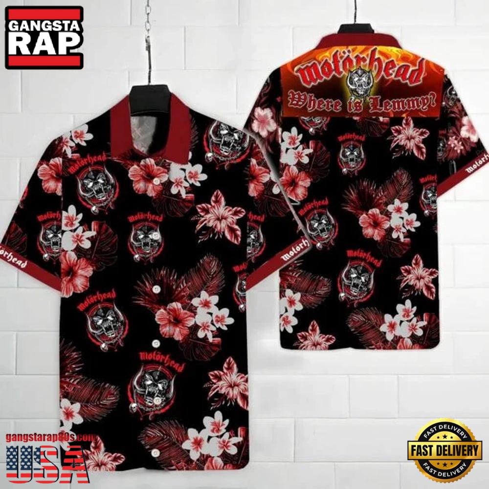 Motorhead Rock Band Floral Tribute Hawaiian Shirt Motorhead Rock Band Floral Tribute Hawaiian Shirt