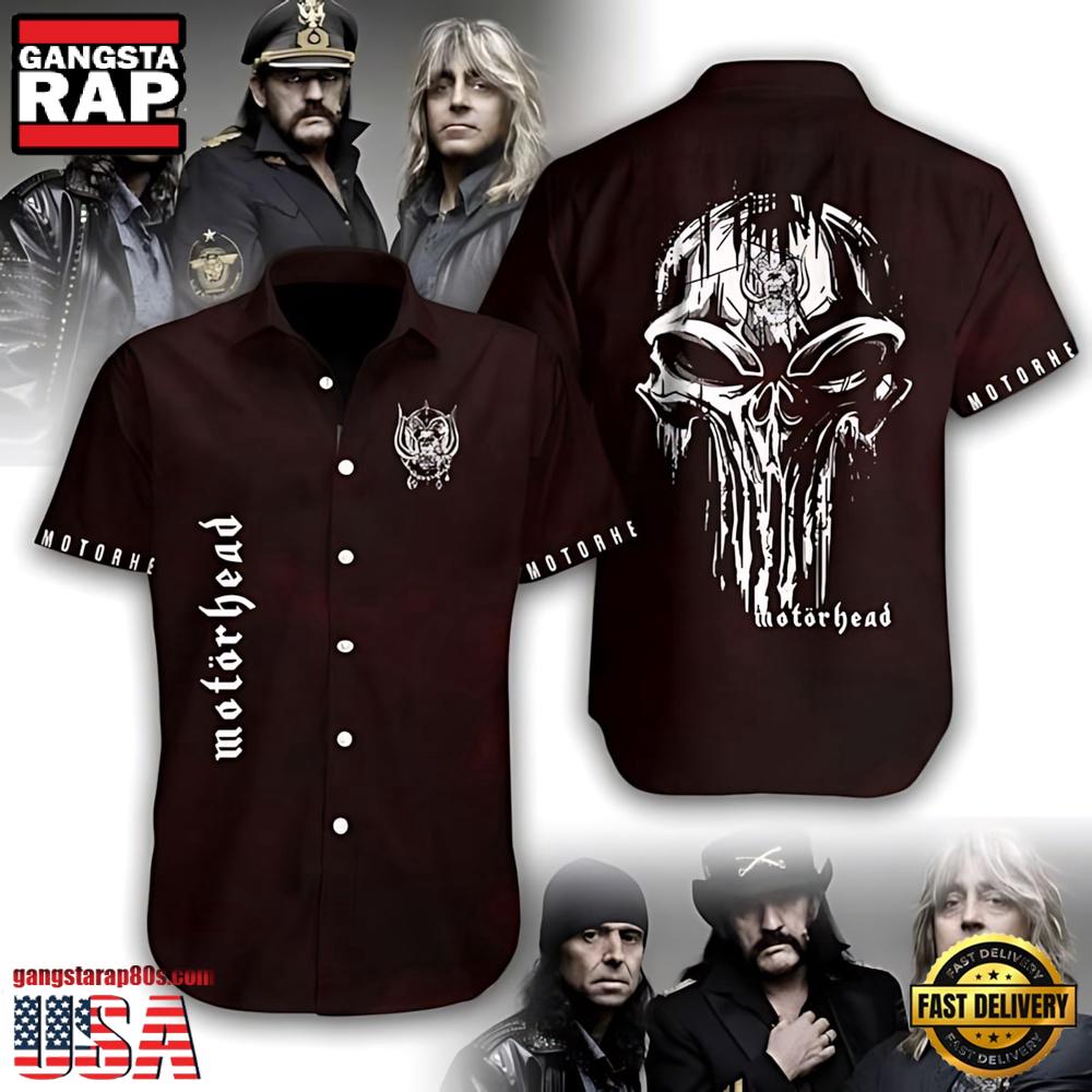 Motorhead Rock Band Rock Band Skull Emblem Hawaiian Shirt