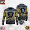 Navy Midshipmen Football Team Logo Custom Name NCAA Ugly Christmas Sweater 2 Navy Midshipmen Football Team Logo Custom Name NCAA Ugly Christmas Sweater