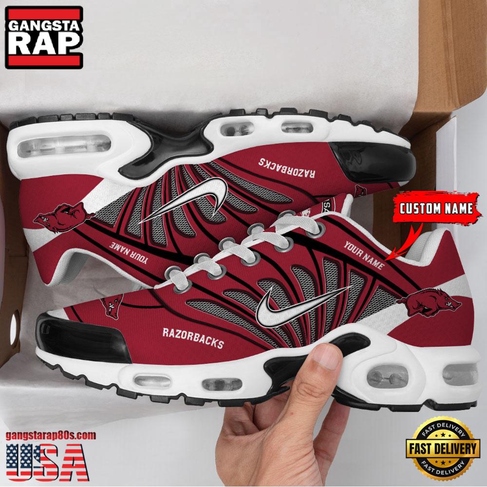 NCAA Arkansas Razorbacks Sport Football Logo Custom Name Air Max Plus Shoes Running Sneakers NCAA Arkansas Razorbacks Sport Football Logo Custom Name Air Max Plus Shoes Running Sneakers
