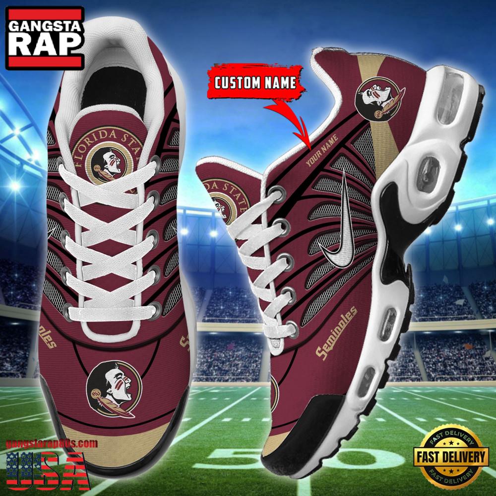 NCAA Florida State Seminoles Sport Football Logo Custom Name Air Max Plus Shoes Running Sneakers NCAA Florida State Seminoles Sport Football Logo Custom Name Air Max Plus Shoes Running Sneakers