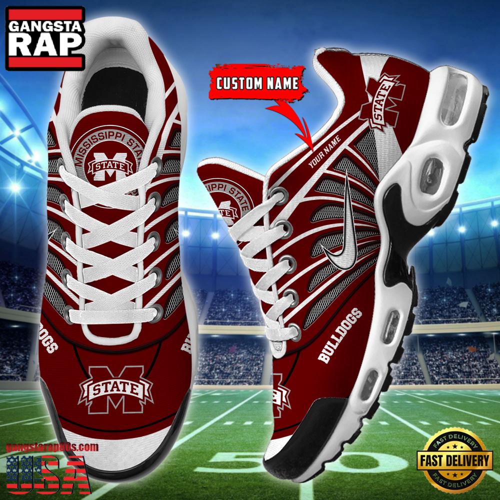 NCAA Mississippi State Bulldogs Sport Football Logo Custom Name Air Max Plus Shoes Running Sneakers NCAA Mississippi State Bulldogs Sport Football Logo Custom Name Air Max Plus Shoes Running Sneakers