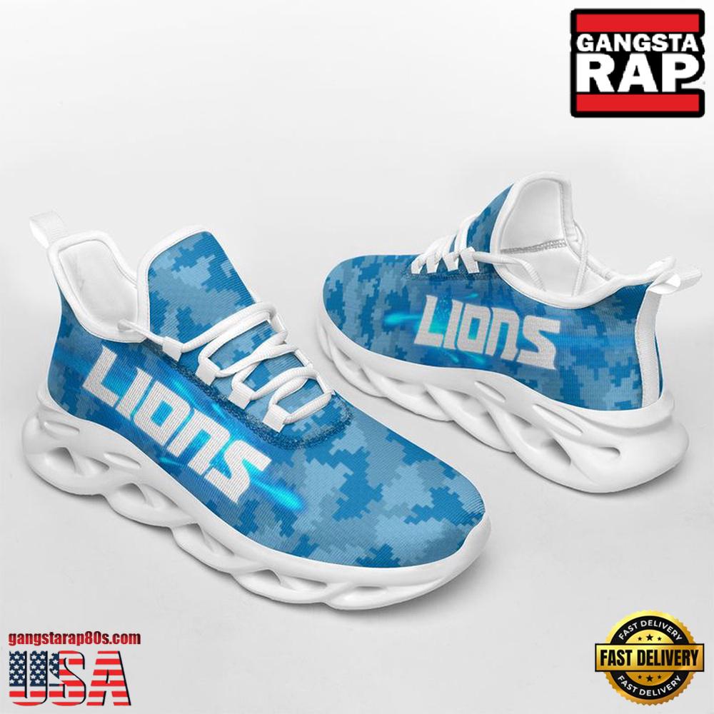 NFL Detroit Lions Knitted Camouflage Sport Team Max Soul Shoes